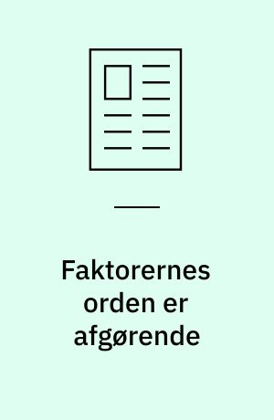 Faktorernes orden er afgørende : skolevægring, angst og (måske) autisme