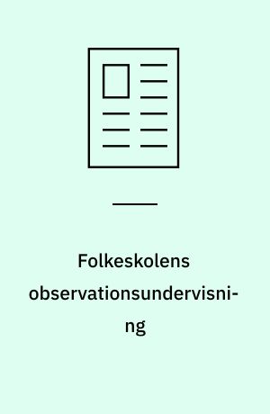 Folkeskolens observationsundervisning