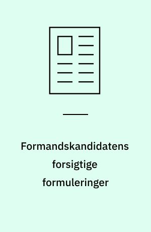 Formandskandidatens forsigtige formuleringer: 'Jeg vil være formand for hele SF'
