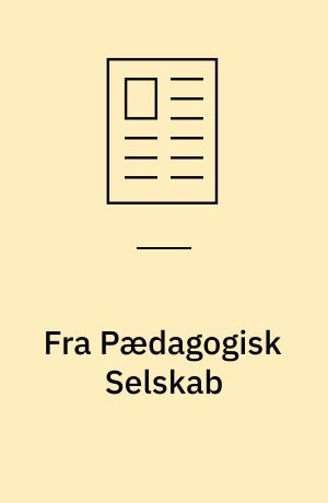 Fra Pædagogisk Selskab