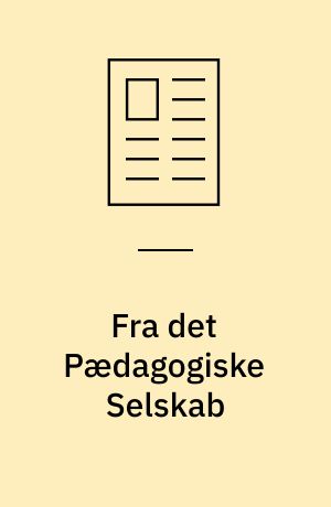 Fra det Pædagogiske Selskab