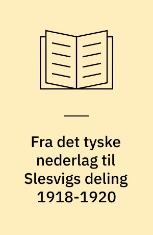 Fra det tyske nederlag til Slesvigs deling 1918-1920