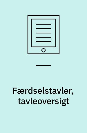 Færdselstavler, tavleoversigt