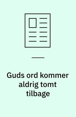 Guds ord kommer aldrig tomt tilbage