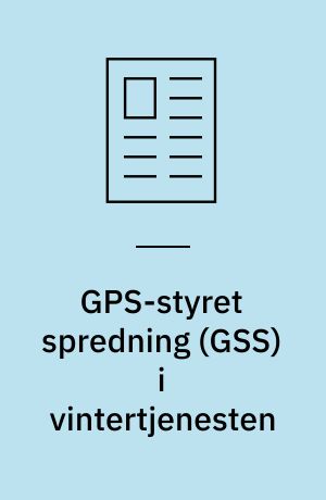 GPS-styret spredning (GSS) i vintertjenesten