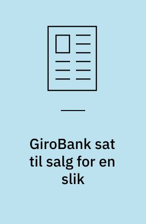 GiroBank sat til salg for en slik