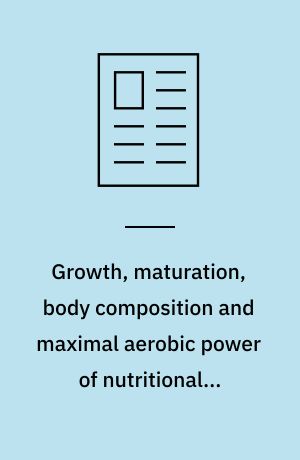 Growth, maturation, body composition and maximal aerobic power of nutritionally normal and marginally malnourished school-aged Colombian children