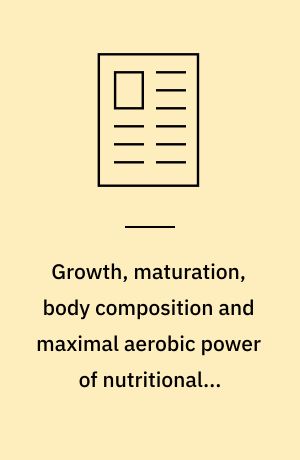 Growth, maturation, body composition and maximal aerobic power of nutritionally normal and marginally malnourished school-aged Colombian children