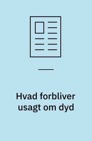 Hvad forbliver usagt om dyd : Emersons indflydelse på Nietzsches immoralisme