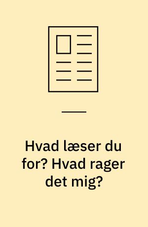 Hvad læser du for? Hvad rager det mig? : om de store spørgsmål i Sjöstrands digte for børn