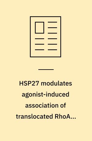 HSP27 modulates agonist-induced association of translocated RhoA & PKC-alfa in muscle cells of the colon