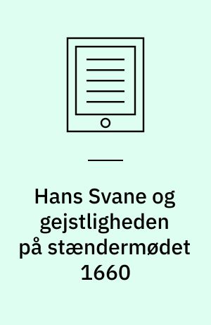 Hans Svane og gejstligheden på stændermødet 1660