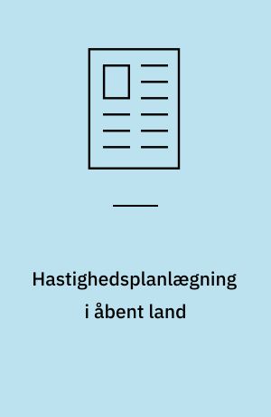 Hastighedsplanlægning i åbent land
