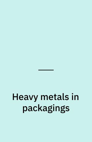 Heavy metals in packagings : check analyses - 1998