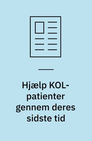 Hjælp KOL-patienter gennem deres sidste tid