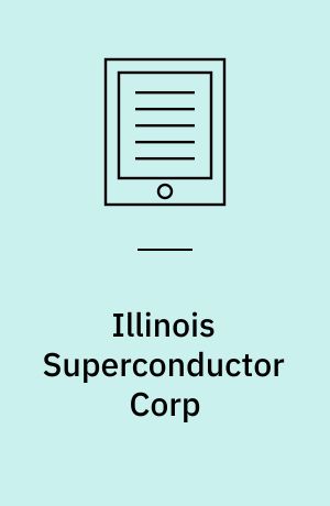 Illinois Superconductor Corp : forecasting demand for superconducting filters