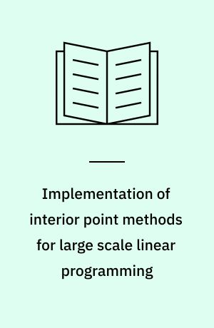 Implementation of interior point methods for large scale linear programming