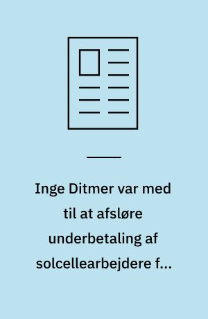 Inge Ditmer var med til at afsløre underbetaling af solcellearbejdere for millioner
