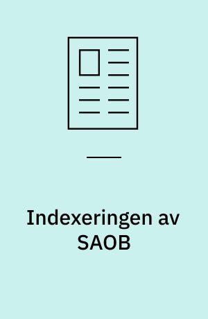 Indexeringen av SAOB