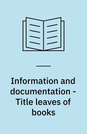 Information and documentation - Title leaves of books