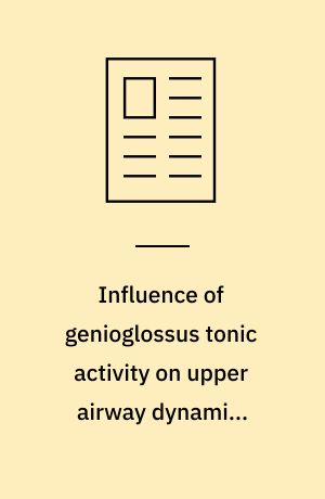 Influence of genioglossus tonic activity on upper airway dynamics assessed by phrenic nerve stimulation