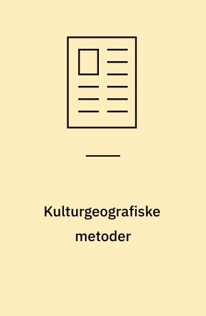 Kulturgeografiske metoder