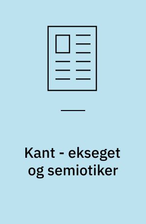 Kant - ekseget og semiotiker : grundlæggelse af en teologisk geografi