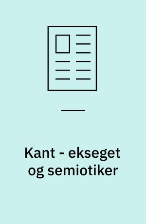 Kant - ekseget og semiotiker : grundlæggelse af en teologisk geografi