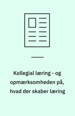 Kollegial læring - og opmærksomheden på, hvad der skaber læring