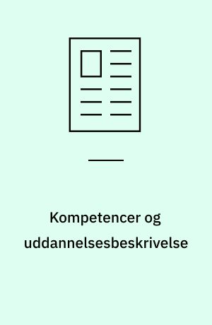 Kompetencer og uddannelsesbeskrivelse