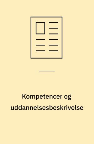 Kompetencer og uddannelsesbeskrivelse