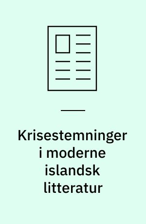 Krisestemninger i moderne islandsk litteratur