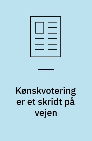 Kønskvotering er et skridt på vejen