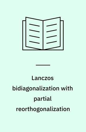Lanczos bidiagonalization with partial reorthogonalization