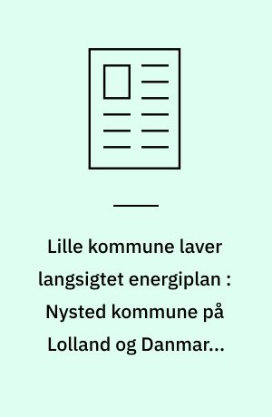 Lille kommune laver langsigtet energiplan : Nysted kommune på Lolland og Danmarks Tekniske Højskole har netop indledt toårig energiprojekt