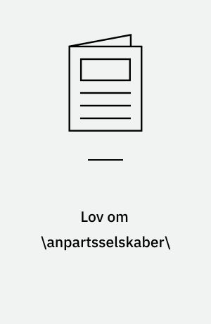 Lov om \anpartsselskaber\