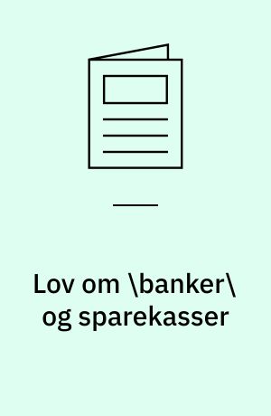 Lov om \banker\ og sparekasser