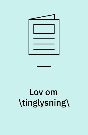 Lov om \tinglysning\