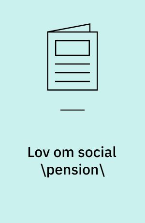 Lov om social \pension\