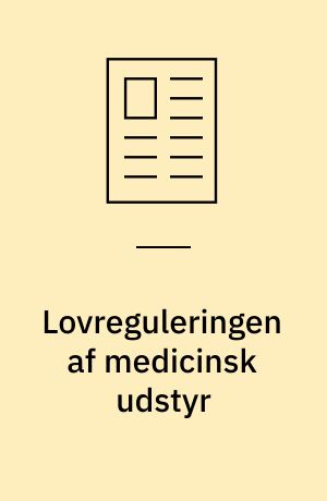 Lovreguleringen af medicinsk udstyr: Industriens syn på de nye regler for medicinsk udstyr: God start for DGM: Høreapparat fik godkendelse nummer ét: Medicinsk informatik: Standardisering og hjælpemidler til handicappede: Sikker sex med en ny europæisk standard: Reagenser og udstyr til undersøgelse af patientprøver ved klinisk brug: Dansk indflydelse på standardisering: En horisontal implantatstandards anvendelse
