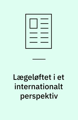 Lægeløftet i et internationalt perspektiv