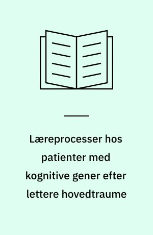 Læreprocesser hos patienter med kognitive gener efter lettere hovedtraume : et patientperspektiv i udvikling af principper for patientundervisning