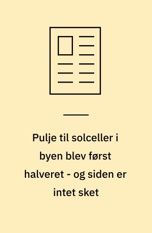 Pulje til solceller i byen blev først halveret - og siden er intet sket