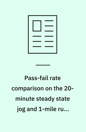 Pass-fail rate comparison on the 20-minute steady state jog and 1-mile run. Review