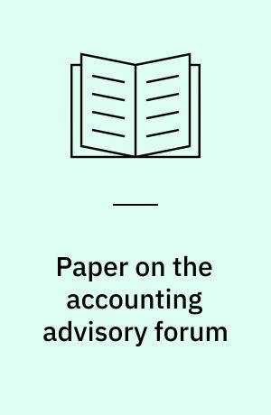 Paper on the accounting advisory forum : government grants