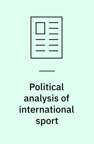 Political analysis of international sport