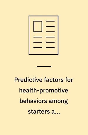 Predictive factors for health-promotive behaviors among starters and nonstarters in an employee physical activity incentive program. Review
