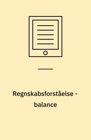 Regnskabsforståelse - balance