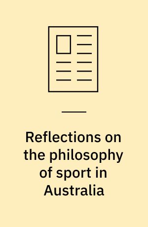 Reflections on the philosophy of sport in Australia