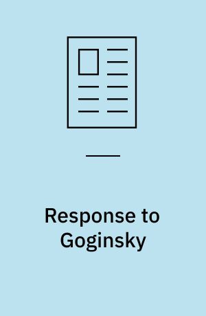 Response to Goginsky